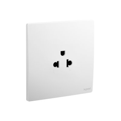 Legrand เต้ารับเดี่ยว 3 ขา มีกราวด์ สีขาว 1G EURO-US 16A 2P+Earth Socket| Mallia Senses | Matt White |281103MW |Ucanbuys