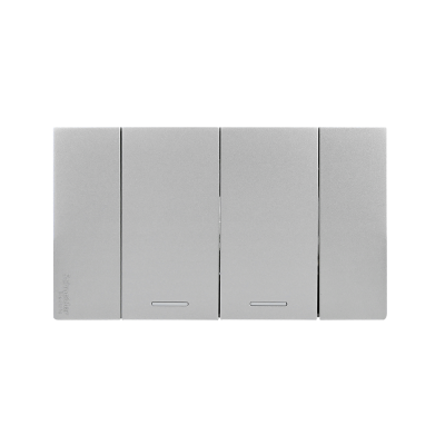 Schneider Electric : ชุดสวิตช์ทางเดียว 2 ตัว Size M ประกอบสำเร็จรูป | สีเทา | AvatarOn A | A7032F_GY