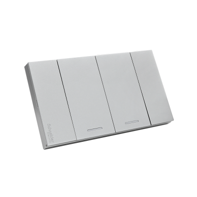 Schneider Electric : ชุดสวิตช์ทางเดียว 2 ตัว Size M ประกอบสำเร็จรูป | สีเทา | AvatarOn A | A7032F_GY