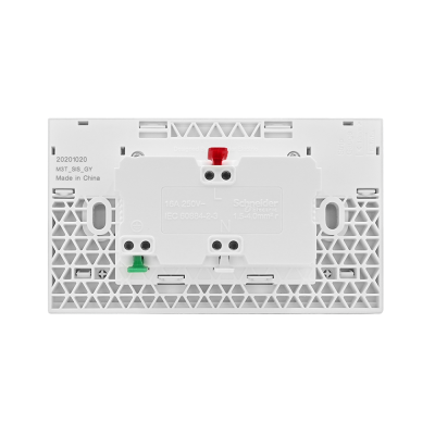 Schneider Electric ชุดเต้ารับคู่ 3 ขา มีม่านนิรภัยและสวิตซ์ควบคุม ประกอบสำเร็จรูป | สีเทา | AvatarOn A | M3T_SIS_GY