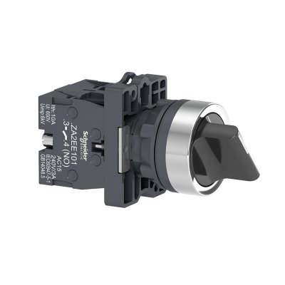 Schneider XA2ED53 สวิตซ์ซีเลคเตอร์ที่จับฐานมาตรฐาน 3ตำแหน่ง - เด้งกลับจากซ้ายและขวามากลาง 2NO แบบพลาสติก - ชไนเดอร์