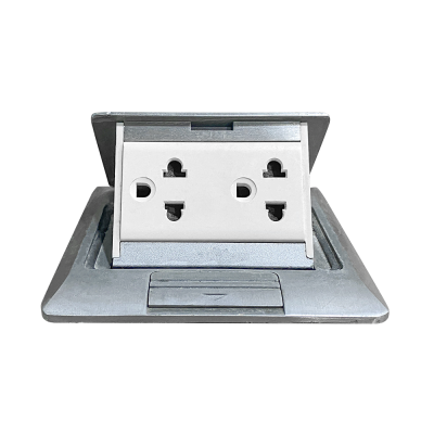 Schneider Electric ชุดเต้ารับฝังพื้นอะลูมิเนียมพร้อมกล่องฝัง + เต้ารับคู่3ขา S-Flexi