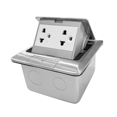 Schneider Electric ชุดเต้ารับฝังพื้นอะลูมิเนียมพร้อมกล่องฝัง + เต้ารับคู่3ขา S-Flexi