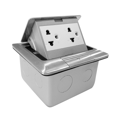 Schneider Electric ชุดเต้ารับฝังพื้นอะลูมิเนียมพร้อมกล่องฝัง + เต้ารับคู่3ขา S-Flexi