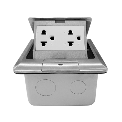 Schneider Electric ชุดเต้ารับฝังพื้นอะลูมิเนียมพร้อมกล่องฝัง + เต้ารับคู่3ขา S-Flexi