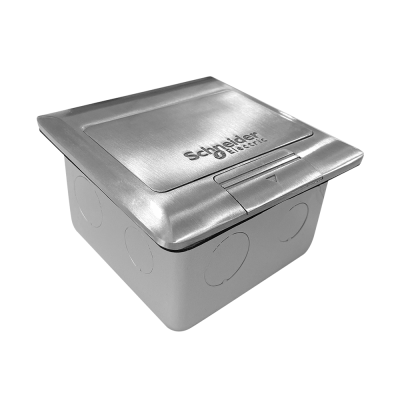 Schneider Electric ชุดเต้ารับฝังพื้นอะลูมิเนียมพร้อมกล่องฝัง + เต้ารับคู่3ขา S-Flexi