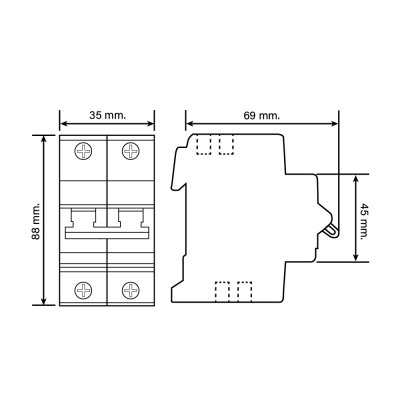 ABB - S202M-C40 เมนเซอร์กิตเบรกเกอร์ 40 แอมป์ 2 โพล 10 kA  ป้องกันการใช้กระแสไฟเกินกำหนด สั่งซื้อได้ที่ร้าน Ucanbuys