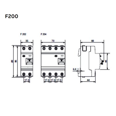 ABB F204B-40/0.03 กันดูด 4โพล 40แอมป์ Type B RCCB 40A 4P 30mA สำหรับ EV Charger 2CSF204568R1400