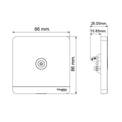 Schneide Electric : เต้ารับทีวี 1 ช่อง 75 Ohm สีทอง รุ่น AvatarOn E 1 G Co-Axial TV Socket : E8331TV_WG