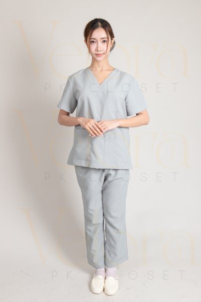 ชุดสครับ แขนสั้น เสื้อ+กางเกง