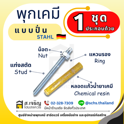 พุกเคมี ยี่ห้อ สตาห์ล (Stahl) แบบปั่น (เป็นชุด) ขนาด M8 – 24