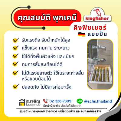 พุกเคมี ยี่ห้อ คิงฟิชเชอร์ (Kingfisher) แบบปั่น (เป็นชุด) ขนาด M10 – 24