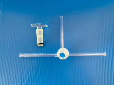 Stopcock, 3 ways, T-bore, solid ST21.5/10x110 mm