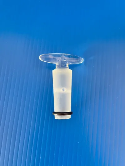 Stopcock, 3 ways, T-bore, solid ST21.5/10x110 mm