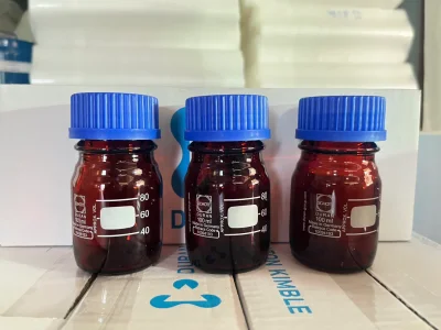 Laboratory Bottle amber, 100 ml, Screw cap,"Duran"