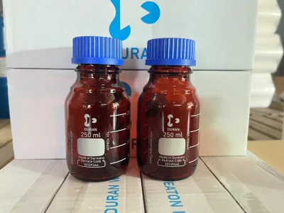 Laboratory Bottle amber, 250 ml, Screw cap,"Duran"