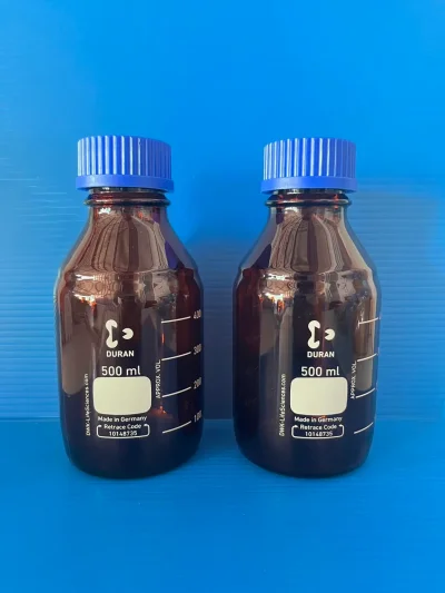 Laboratory Bottle amber, 500 ml, Screw cap,"Duran"