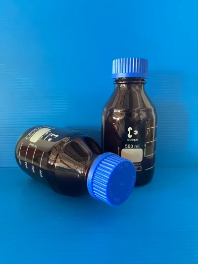 Laboratory Bottle amber, 500 ml, Screw cap,"Duran"