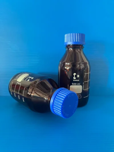 Laboratory Bottle amber, 500 ml, Screw cap,"Duran"