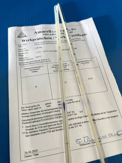 ASTM Thermometer 45C,W/B 23.6to 26.4:0.05C Amarell