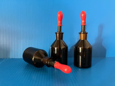 Bottle with dropper,amber glass, 50 ml, (ขวดหยดสีชา)