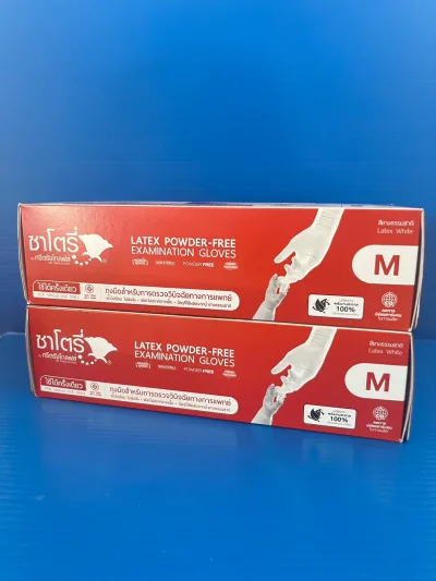 Latex glove powder free size M "Satory"