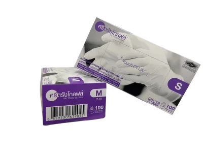 Latex glove , " Sri Trang Gloves " (ถุงมือ)