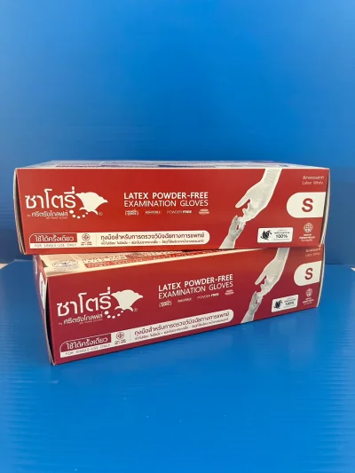 Latex glove powder free size S "Satory"