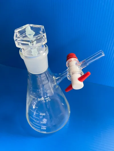 Flask Inert Gas 500 ml,J.29/32,PTFE stopcock"Pyrex"