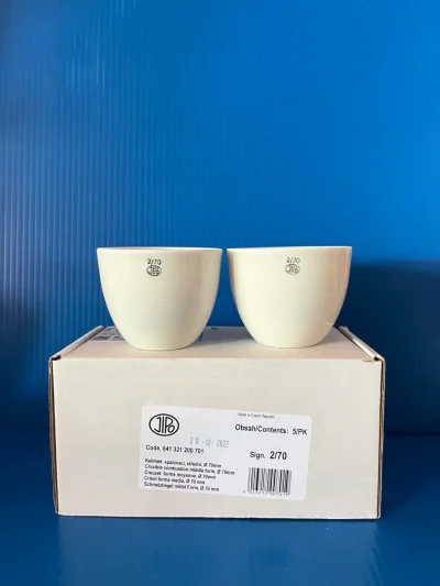 Crucible Porcelain Medium 120 ml D70xH56mm."JIPO"