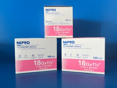 Needle No.18G, Length 1 1/2",เข็ม เบอร์ 18G, "Nipro"