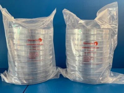 Petri dish Plastic Sterile, 140x15mm, (100คู่/Box) "Bio"