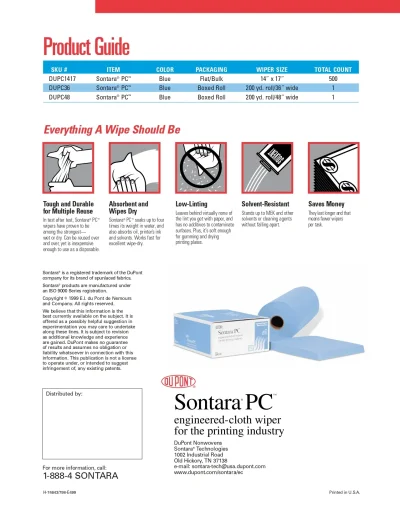 Engineered cloth wipe 30X35CM "Dupont" (300/Box)