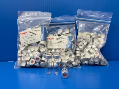 Al crimp cap 11mm red rubber/PTFE (อลูมิเนียม 11mm.)