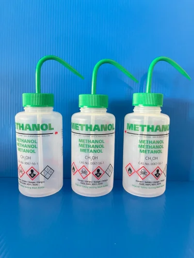 Wash bottle, W/M, 500ml, (Methanol), "Azlon"