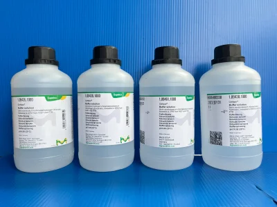 Buffer solution, pH 4,7,9,10 at 20C,  1L., "Merck"