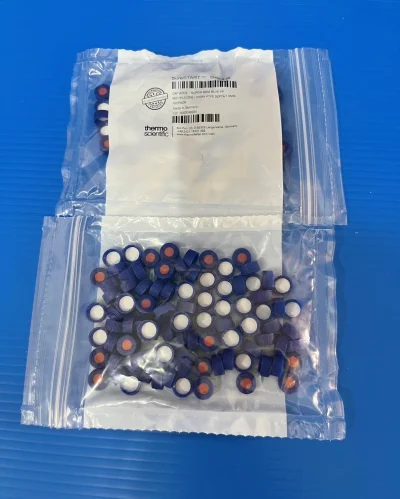 Screw cap 9 mm, red silicone/PTFE,"Thermo"(100/PK)