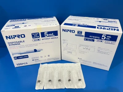 Syring Plastic 5ml, luer lock, "Nipro"(100pcs/Box)