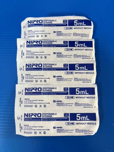 Syring Plastic 5ml, luer lock, "Nipro"(100pcs/Box)