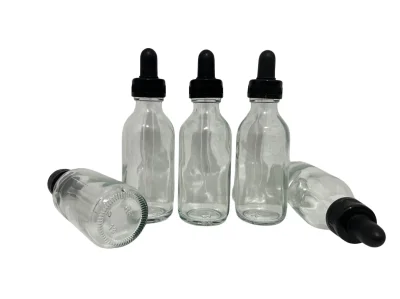 Bottle with dropper,clear glass, 60 ml, "Local"