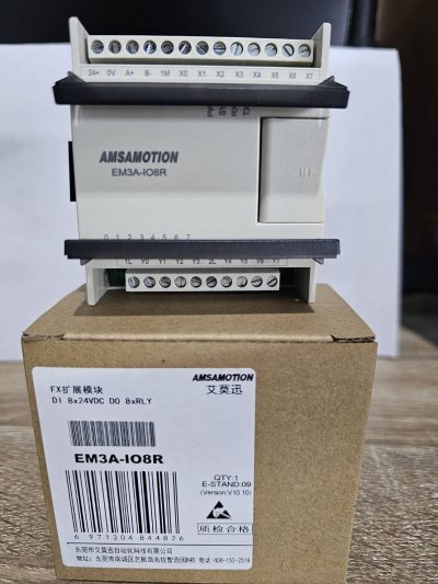 AMSAMOTION EM3A-IO8R MODUL IO (DI8CH)(DO8CH RELAY) โมดูลต่อกับ PLC