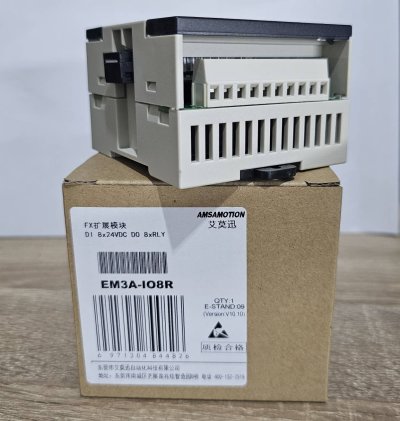 AMSAMOTION EM3A-IO8R MODUL IO (DI8CH)(DO8CH RELAY) โมดูลต่อกับ PLC