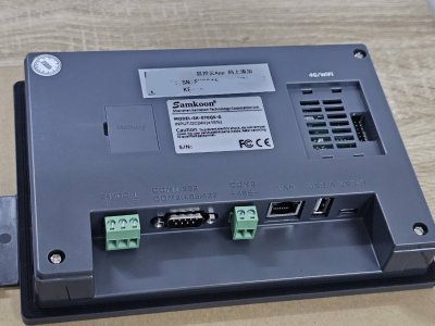 จอ Samkoon Model : SK-070QS-G ขนาด 7 นิ้ว ใช้ไฟ 24Vdc มี Port 232/485 มา1port  Prot RS485 แยกออกมา1port internet LAN TCP 1พอร์ต USB-A USB-try C มาอย่างละ1พอร์ต์