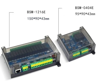 โมดูล I/O โมเดล BSM-0404E-8AD-2DA Power : DC9-48V มีPort RJ45 Modbus TCP RS485  4 Input / 4 Output Relay / 8 Analog input / 2 Analog Output