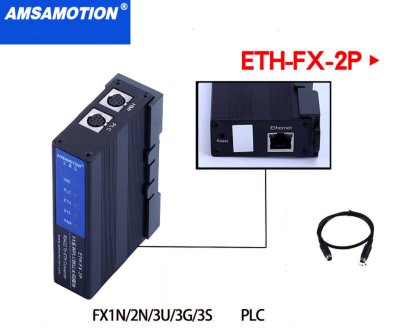 ETH-FX-2P โมดูลแปลงสัญญาณ RS232 422 to Mosbus TCP และยังมีช่องเชื่อมต่อหน้าจอ HMI ทัสกรีน