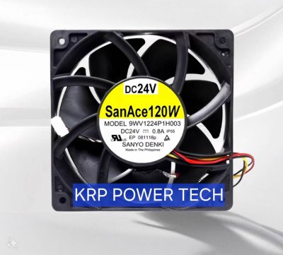 พัดลม 4.5นิ้ว DC 24V 0.8A  4สาย San Ace120W  SANYO DENKI MODEL : 9WV1224P1H003