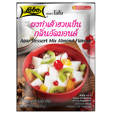 LOBO AGAR DESSERT MIX ALMOND FLAVOUR 130G ผงทำเต้าฮวยเย็นกลิ่นอัลมอนด์