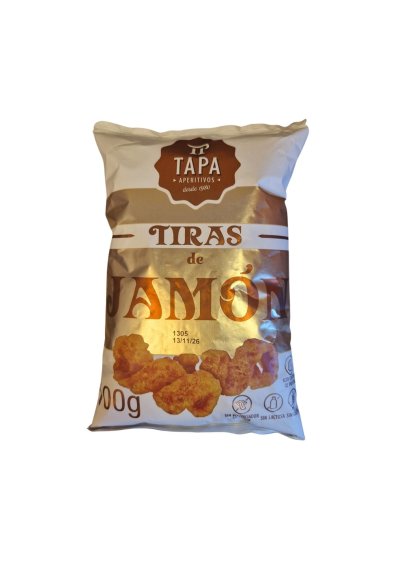 TIRAS DE JAMON TAPA 14X100G	แคบหมูซองน้ำตาลทองTIRAS DE JAMON-TAPA  14/100gr