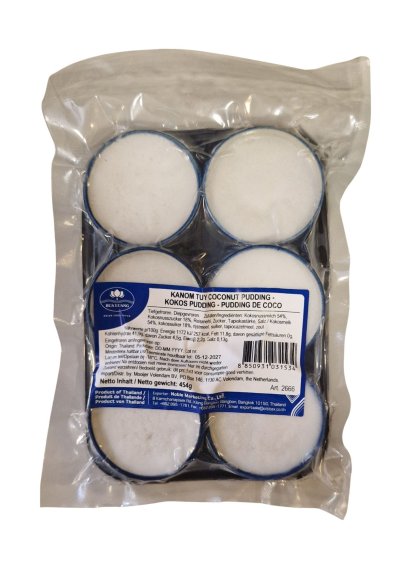 Kano m Tuy Coconut Pudding (30X6 PCS )30/454 G	ขนมถ้วย(30X6 PCS )30/454 G
