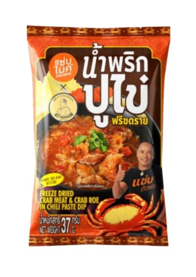FREEZE DRIED CRAB MEAT  CARB ROE IN CHILL PASTE DIP ZAP MIKE 37 G	น้ำพริกมันปูไข่ พรีซดราย แซ่บไมค์ 37 กรัม